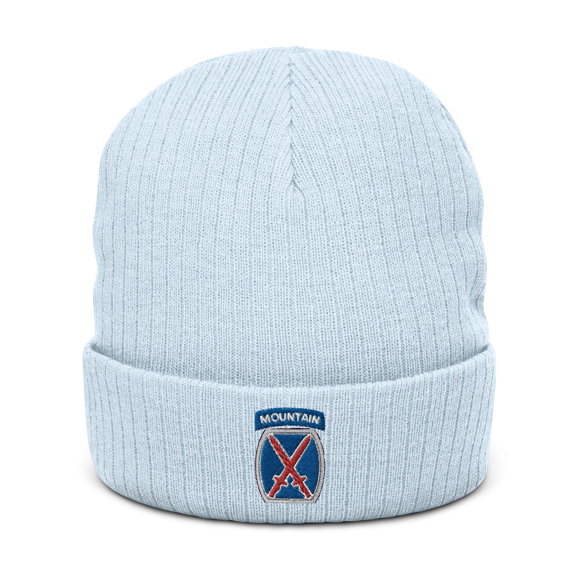 10th Mountain Ribbed knit beanie