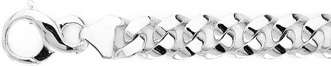13.4mm Half Round Curb Link Bracelet