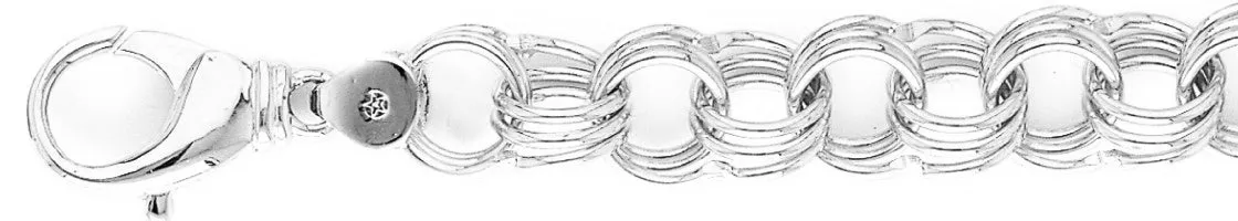 13.8mm Triple Charm Link Bracelet