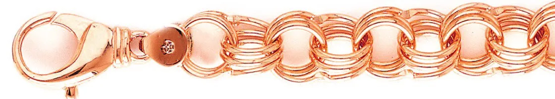 13.8mm Triple Charm Link Bracelet