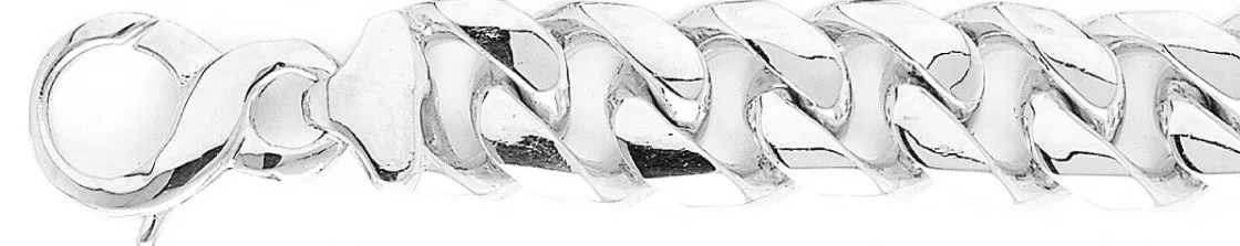16.4mm Beveled Flat Curb Link Bracelet