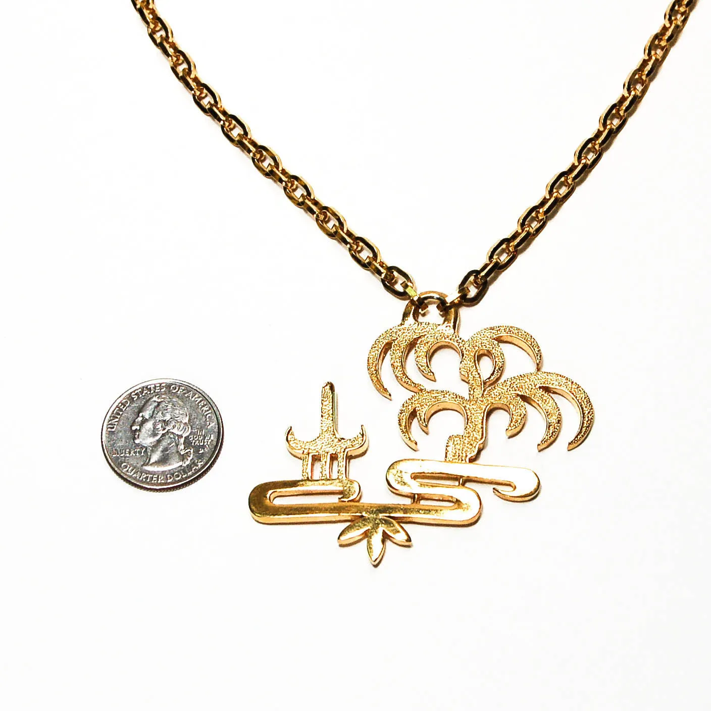1970's Asian Inspired Pendant Necklace by Crown Trifari