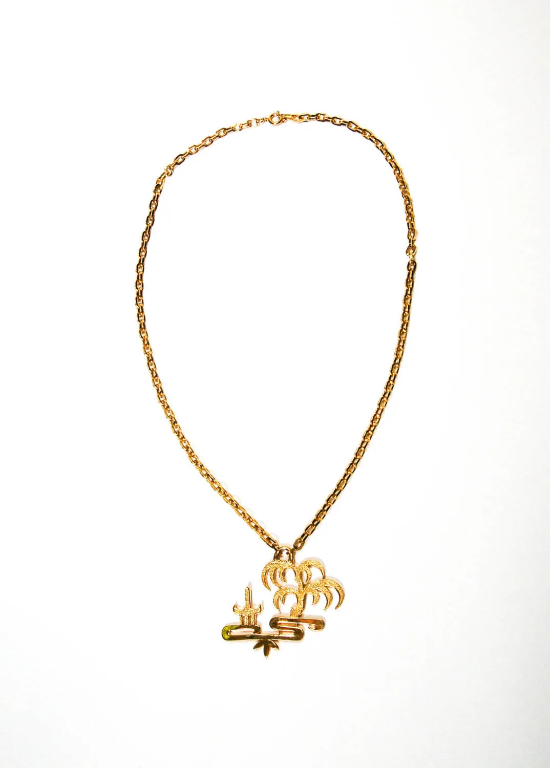 1970's Asian Inspired Pendant Necklace by Crown Trifari
