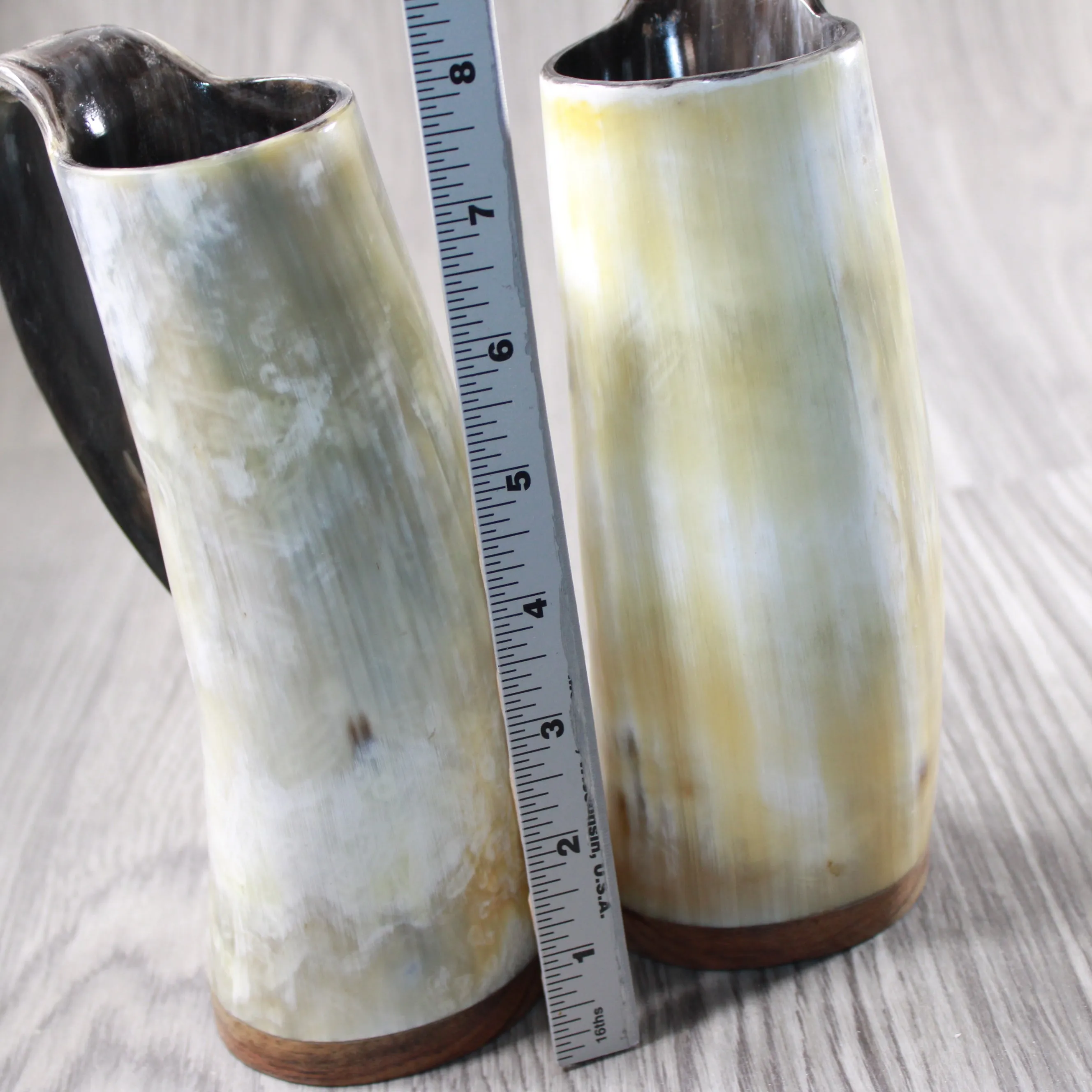 2 Horn Mugs #794-2 Medieval Tankard