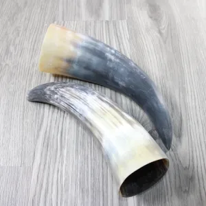 2 Raw Unfinished Cow Horns #804-2 Natural Colored