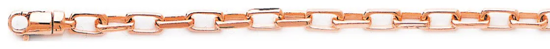 3.9mm Flat Elongated Rolo Chain Necklace