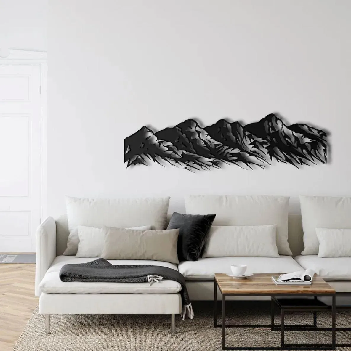 5 Peaks Mountain Range Metal Wall Art