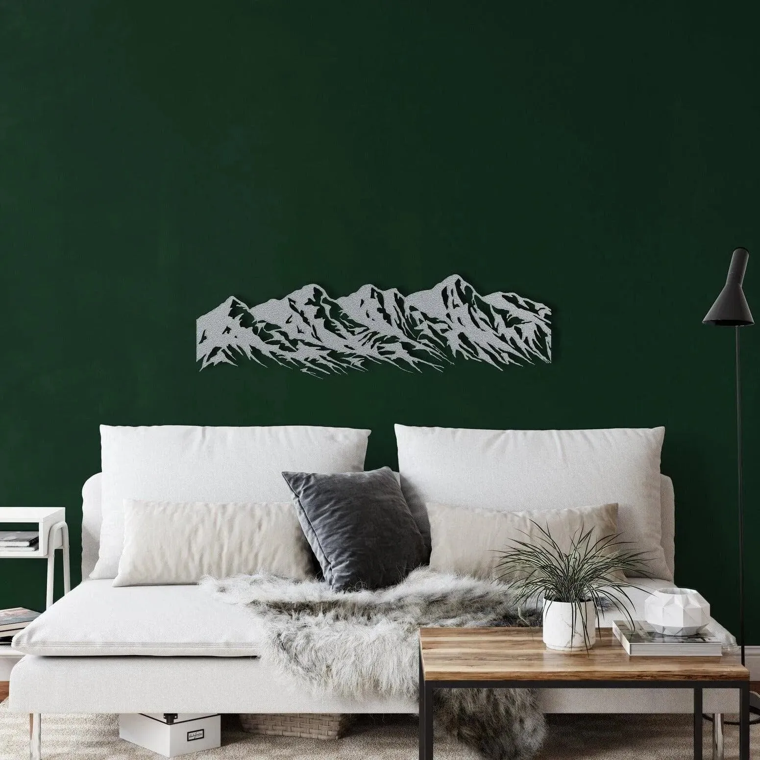 5 Peaks Mountain Range Metal Wall Art