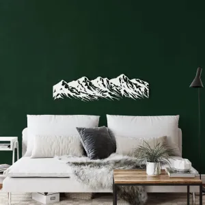 5 Peaks Mountain Range Metal Wall Art