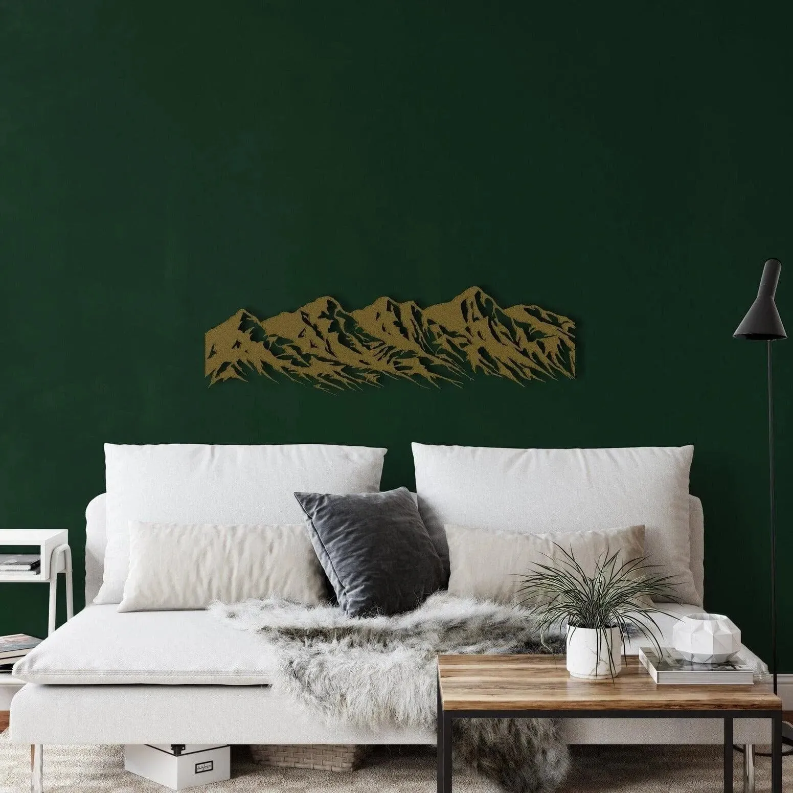 5 Peaks Mountain Range Metal Wall Art