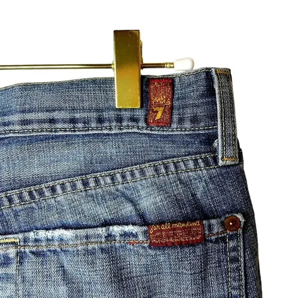 7 For All Mankind Original Bootcut Jeans in New York Dark Wash Size 28