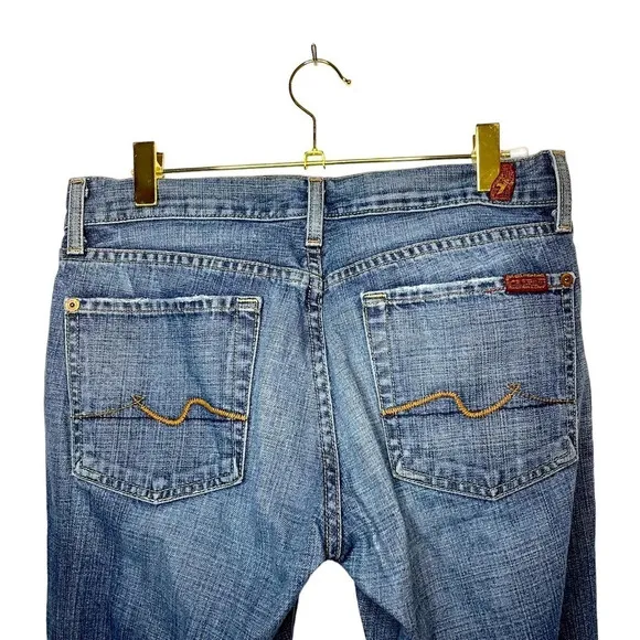 7 For All Mankind Original Bootcut Jeans in New York Dark Wash Size 28