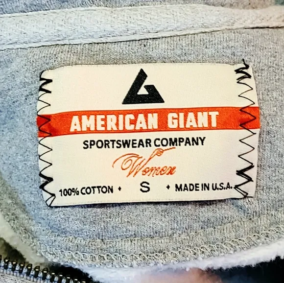 AMERICAN GIANT SPORTSWEAR COMPANY HEATHER GRAY HOODIE JACKET WOMEN'S SIZE S