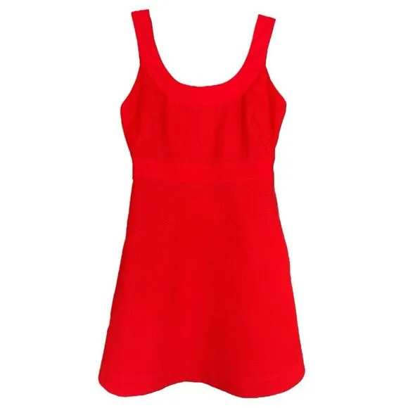 Anthropology Maeve Red Sleeveless Scoop-Neck Mini Dress Size 2