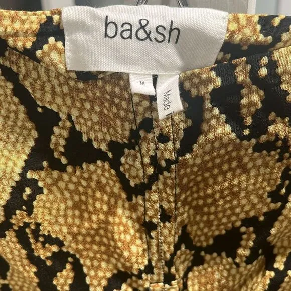 BA&amp;SH Jupe Carry Midi Skirt, Slit, Ruched, Snakeskin, Size 2 (8/M)