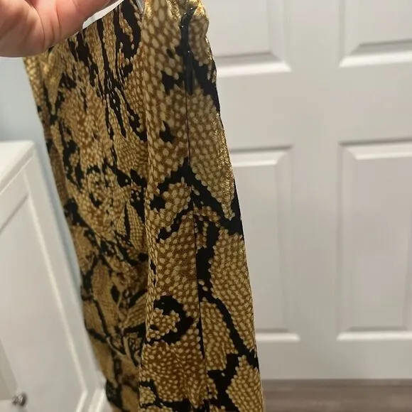 BA&amp;SH Jupe Carry Midi Skirt, Slit, Ruched, Snakeskin, Size 2 (8/M)