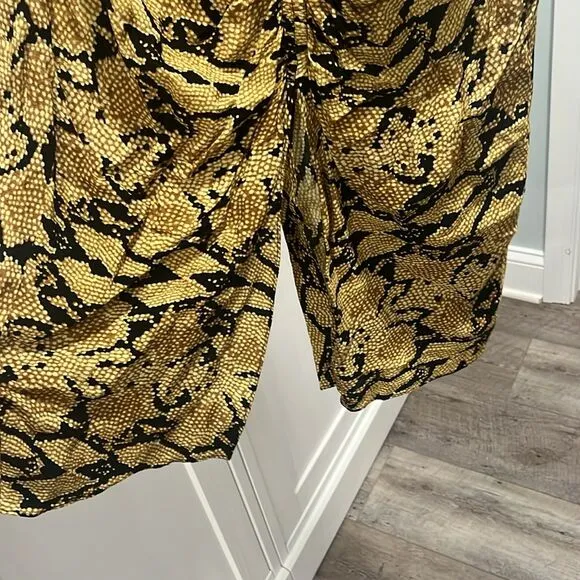 BA&amp;SH Jupe Carry Midi Skirt, Slit, Ruched, Snakeskin, Size 2 (8/M)