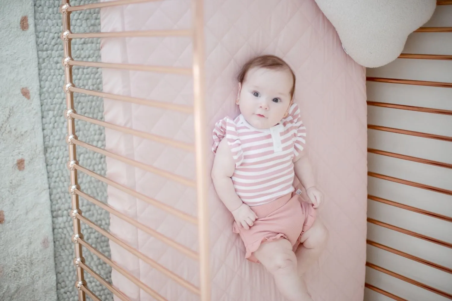 Bambella 2-in-1 Waterproof Cot Sheet & Mattress Protector | Lullaby Pink