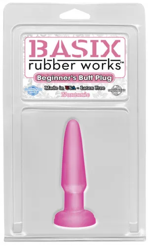 Basix 3.5in Beginner's  Butt Plug Pink