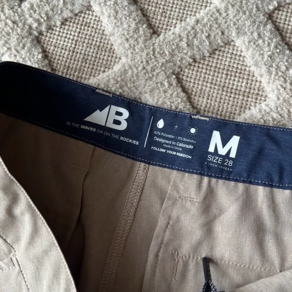 BELONG ROCKY MOUNTAIN BOARD SHORT IN THE WAVES OR ON THE ROCKIES SIZE M OUTDOOR
