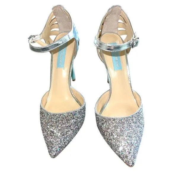 Betsey Johnson Avery…gorgeous silver sparkling heels!!