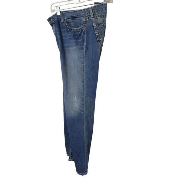 BKE Women's Jeans 34&quot; Kate Stretch Mid Rise Denim Blue Jeans 34&quot; x 31.5&quot;