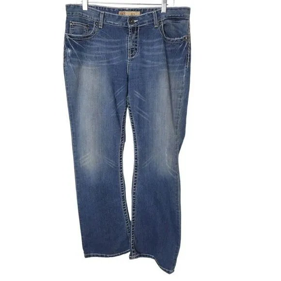 BKE Women's Jeans 34&quot; Kate Stretch Mid Rise Denim Blue Jeans 34&quot; x 31.5&quot;