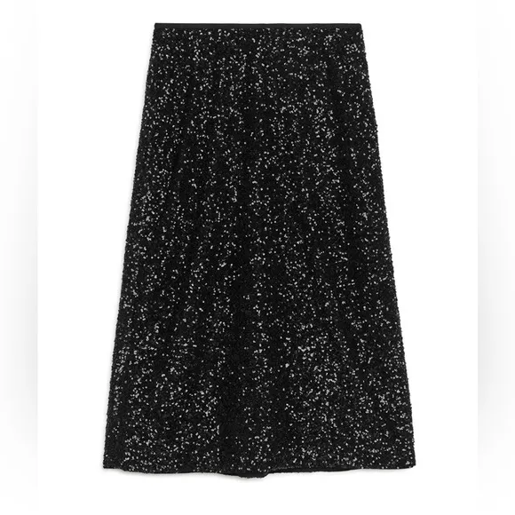 Black Sequin Pencil Skirt