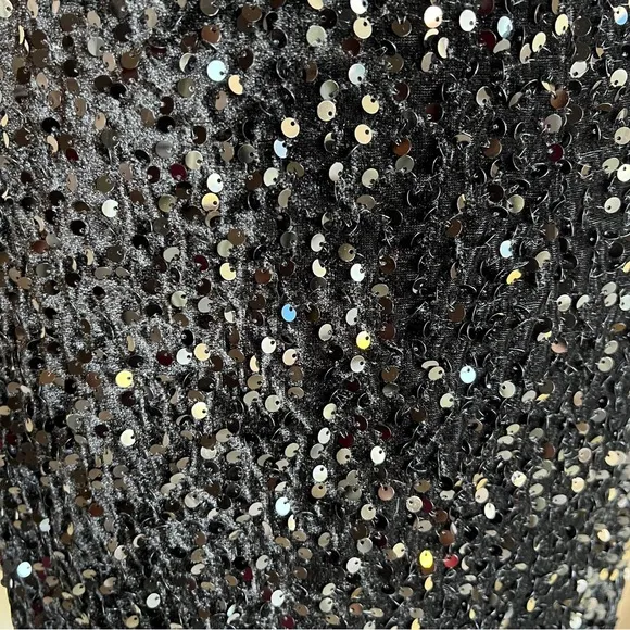 Black Sequin Pencil Skirt