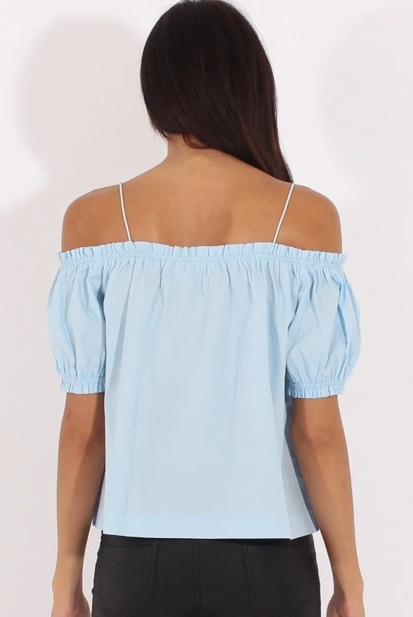 Blue Cami Cold Shoulder Top - Isidora