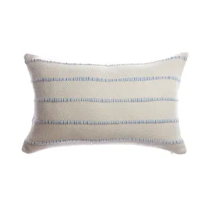 Blue Multi Striped Lumbar Pillow