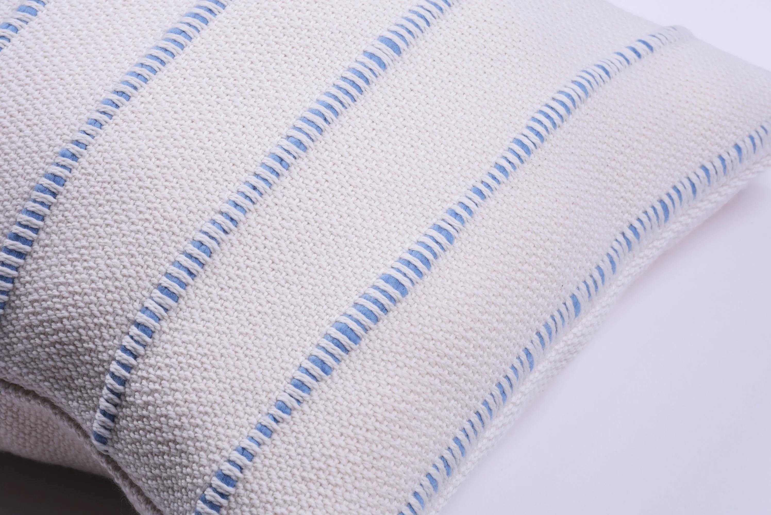 Blue Multi Striped Lumbar Pillow