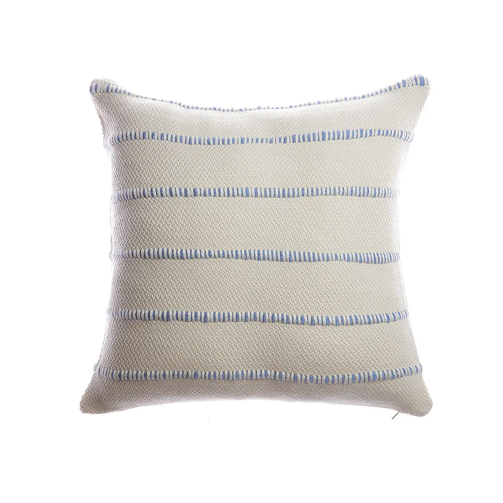 Blue Multi Striped Lumbar Pillow