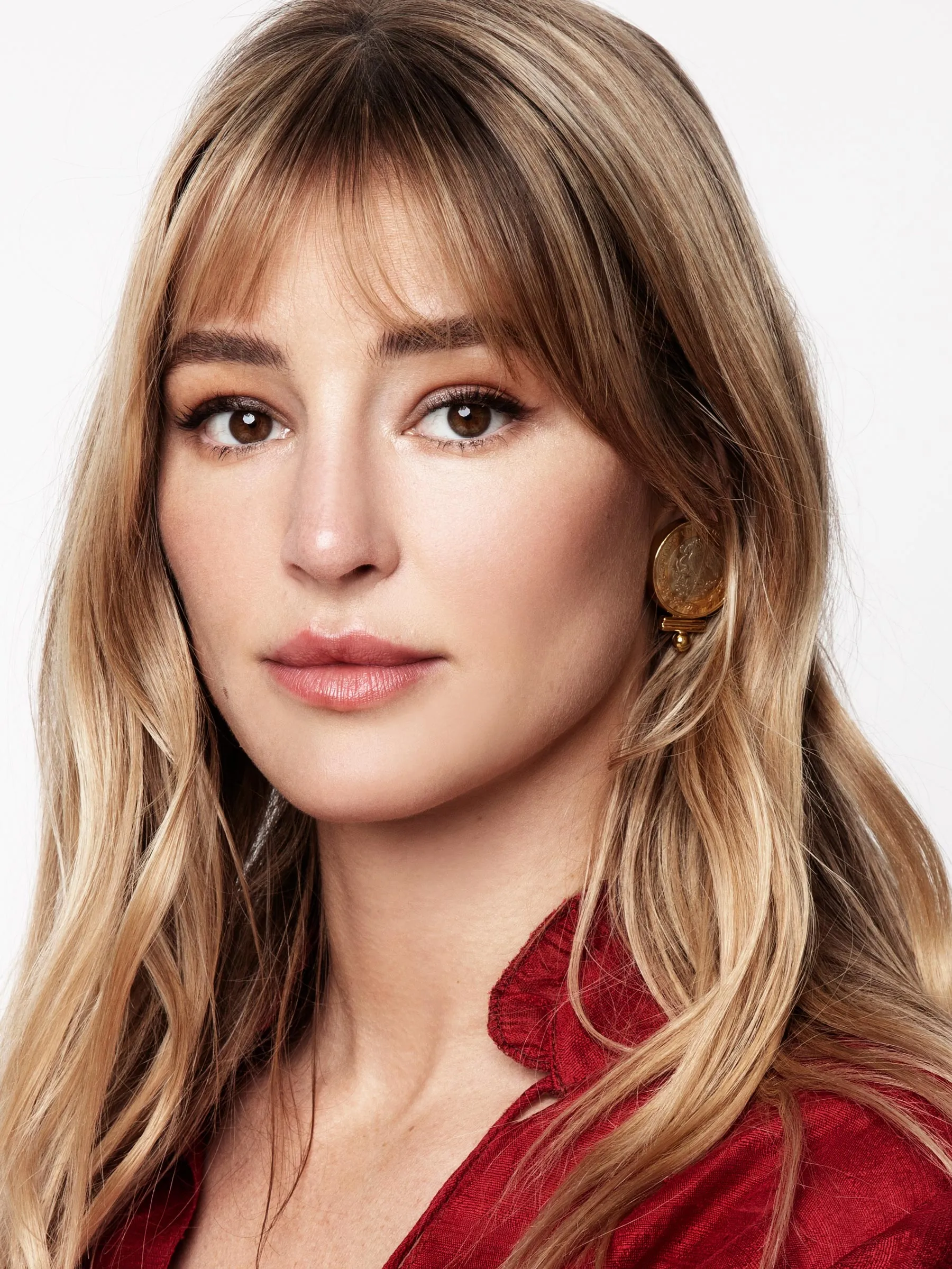Brass Mexican Coin Earrings