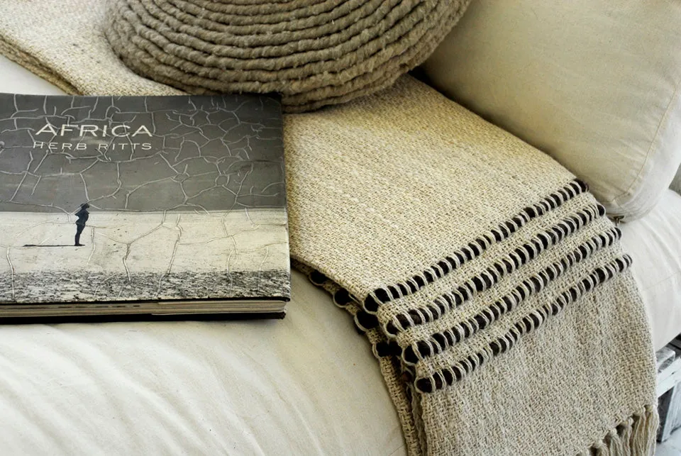 Brown Striped Decorative Throw Blanket