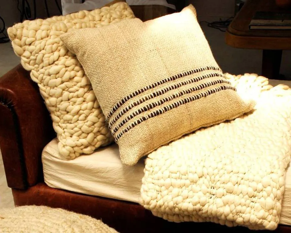 Brown Striped Square Pillow
