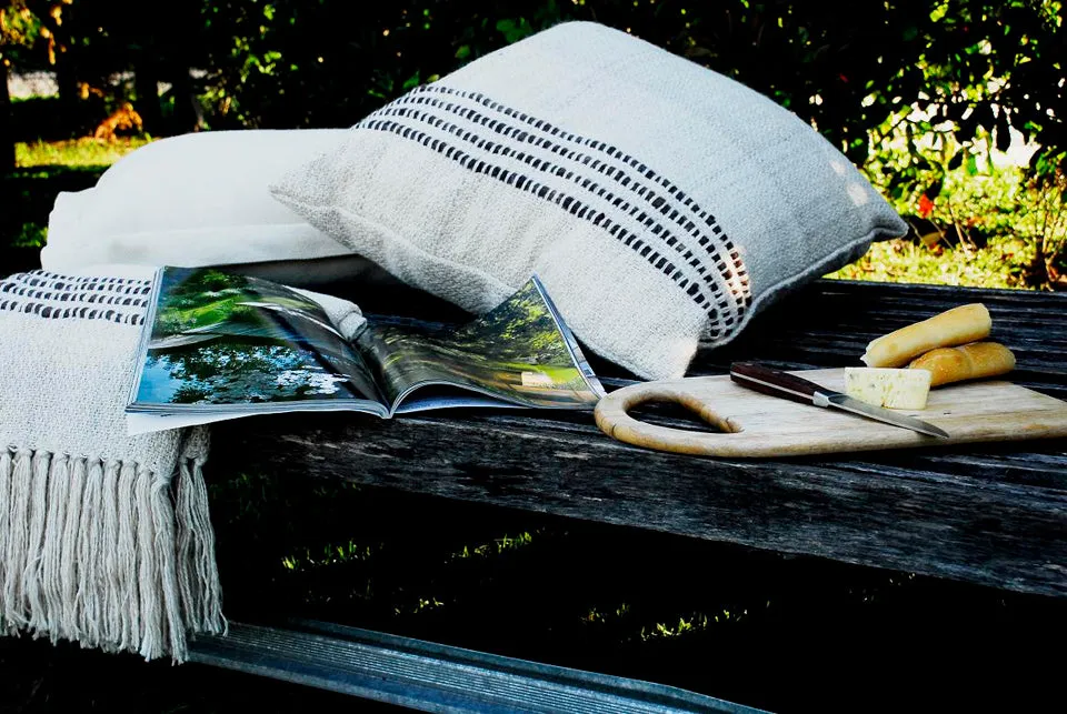 Brown Striped Square Pillow