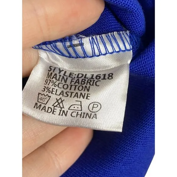 BY.DYLN Cooper Denim Mini Skirt Boxy Utility Contrast Stitch Cobalt Blue Small