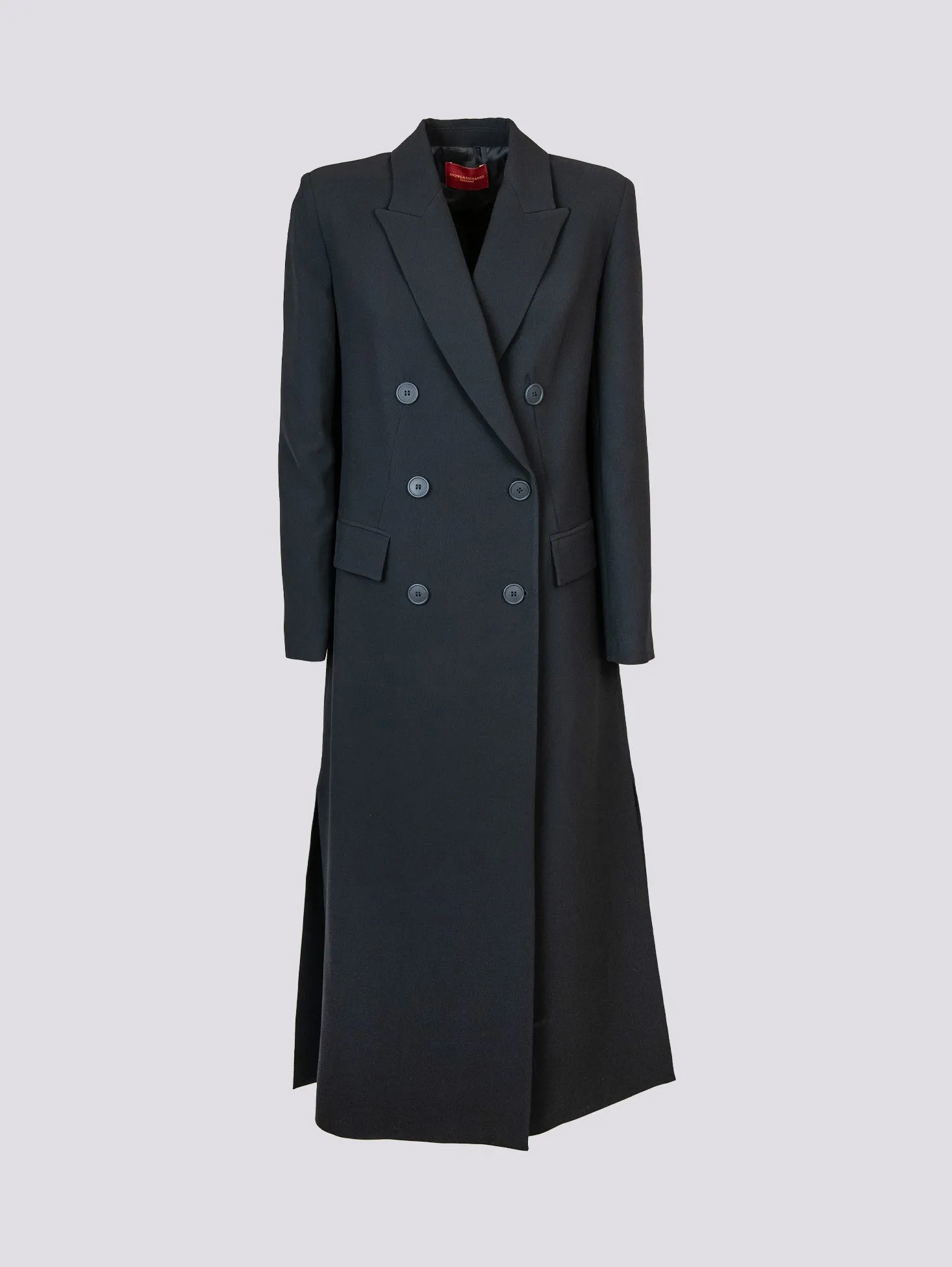 CAPPOTTO DOPPIOPETTO  CON SPACCO LATERALE NERO