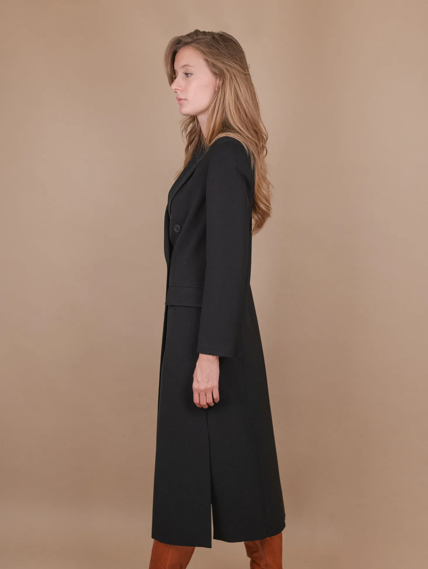 CAPPOTTO DOPPIOPETTO  CON SPACCO LATERALE NERO