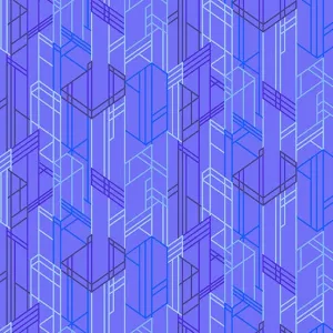 Century Prints - Deco Glo II Huckleberry Purple Blue Periwinkle Meander Fabric CS-276-P