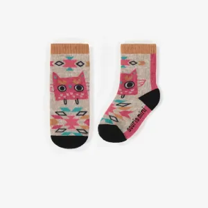 Chaussettes roses à motif, bébé || Pink patterned socks, baby