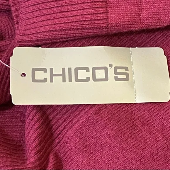 Chico's Size 1 US M Luxe Drape Cardigan Angola Rabbit Hair Red Short Sleeves