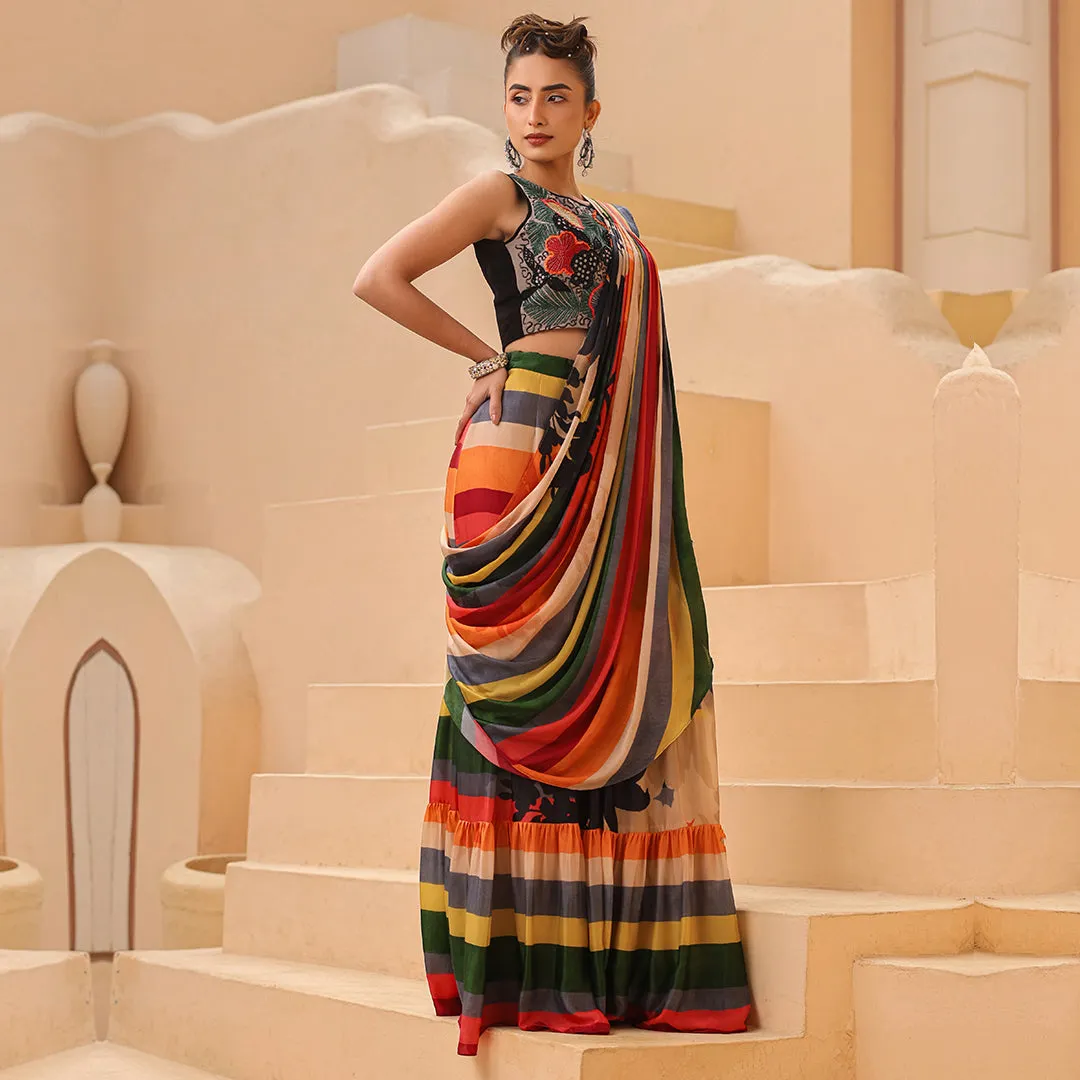 Colourburst Designer Ready-to-wear Saree