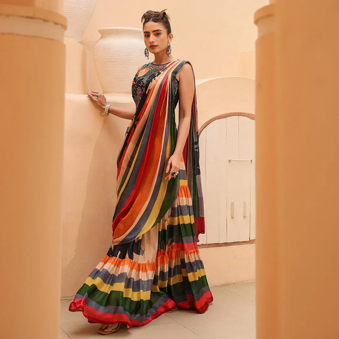 Colourburst Designer Ready-to-wear Saree