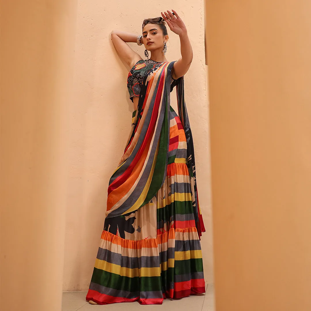 Colourburst Designer Ready-to-wear Saree