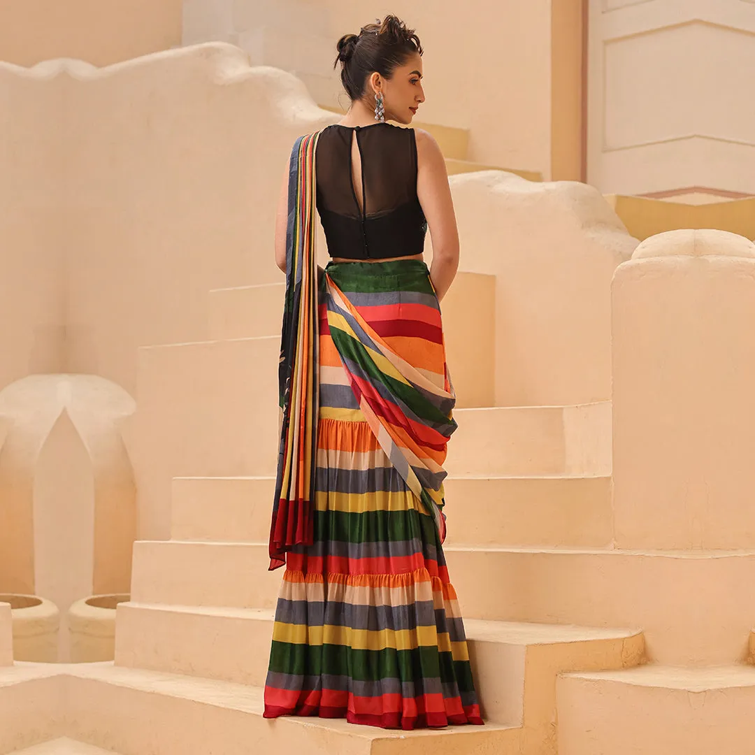 Colourburst Designer Ready-to-wear Saree