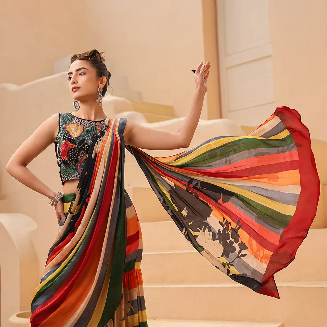Colourburst Designer Ready-to-wear Saree