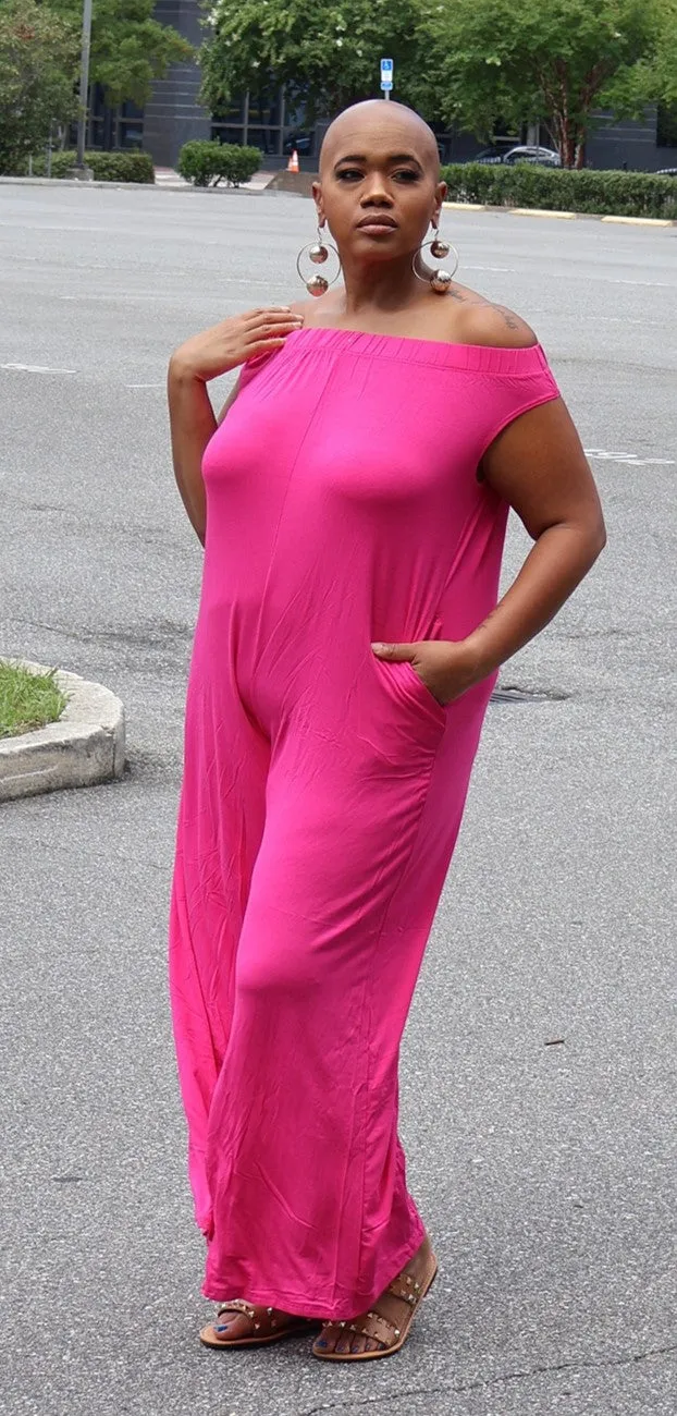 Comfy Hot Pink Jumpsuit