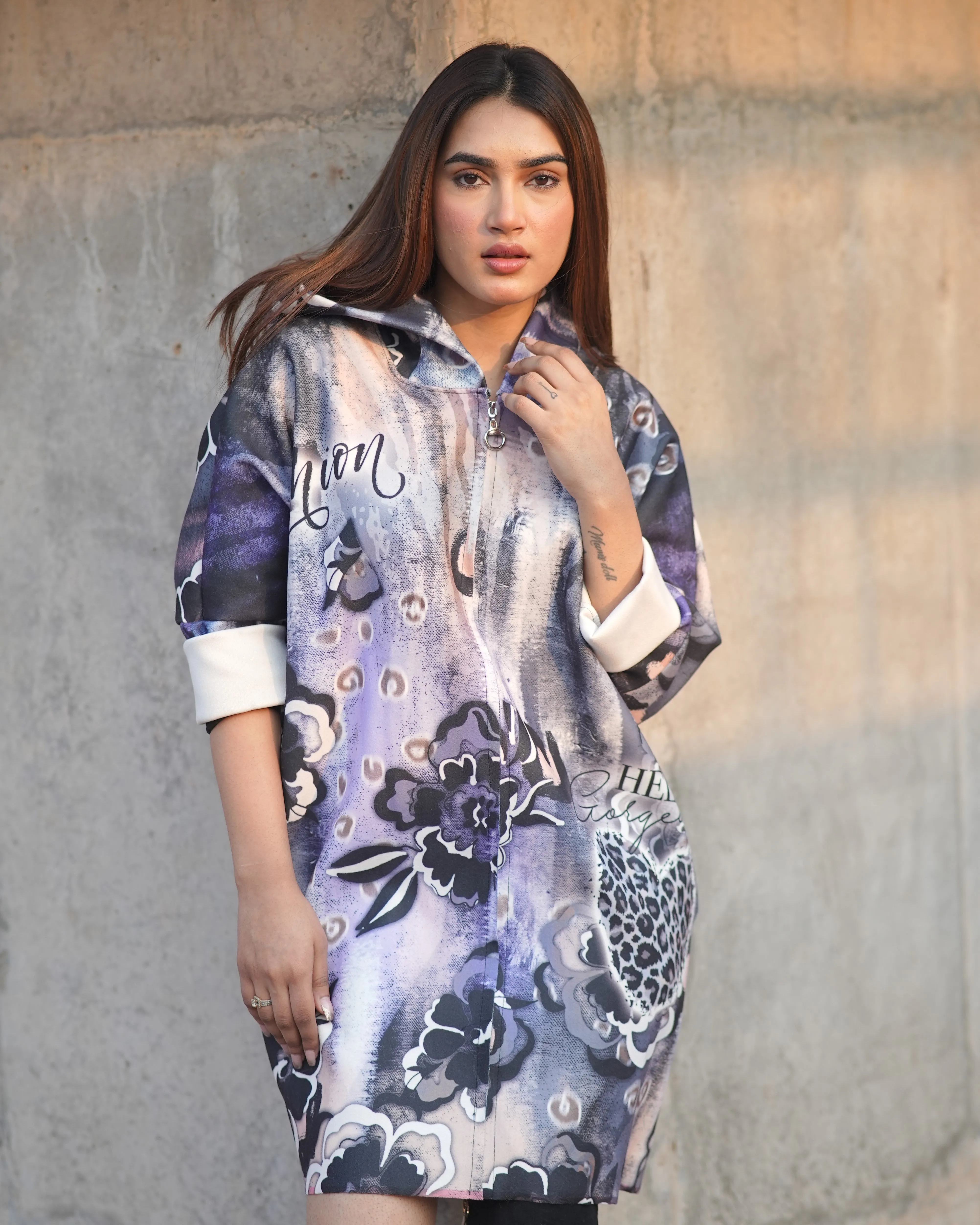 Designer Abstract Print Shacket